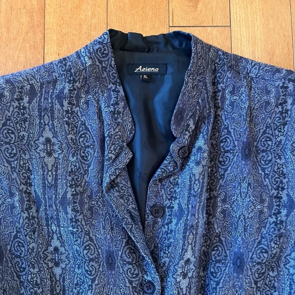 AZIENO Printed Tapestry Look Button Front Jacket XL - Picture 2 of 4